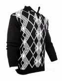 BLACK AND WHITE PATTERNED MEN WOOLEN SWEATER
