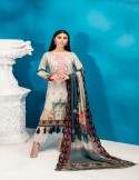 IMAN BLUE EMBROIDERED LAWN