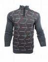 DARK GREY PATTERNED MEN WOOLEN SWEATER