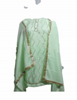 GREEN COLOR LADIES SUIT WITH MUKESH WORK