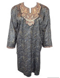 Velvet pheran with tilla, Traditional Kashmiri tilla Embroidered Velvet pheran for Women Black