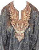 Velvet pheran with tilla, Traditional Kashmiri tilla Embroidered Velvet pheran for Women Black