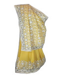 Kashmiri Yellopw tilla work saree for women