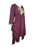 Woolen pheran set with tilla embroidery
