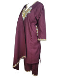 Woolen pheran set with tilla embroidery