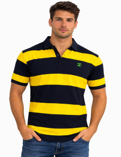 Zock Yelow Black Striped Polo T shirt