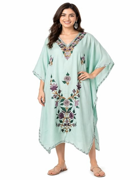 Kaftan with aari work for women, traditional kashmiri