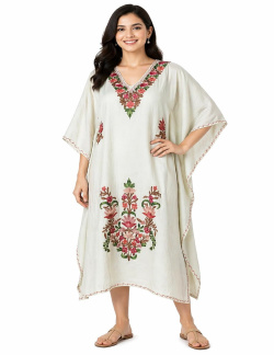 Aari Work Kaftan, Traditional Embroidered Style, Women's Ethnic Wear