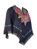 Poncho cape shawl with Aari Work for women, traditional kashmiri hand aari embroidered cashmillion poncho