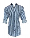 Urban Navy Black And White Stripe Casual Shirt