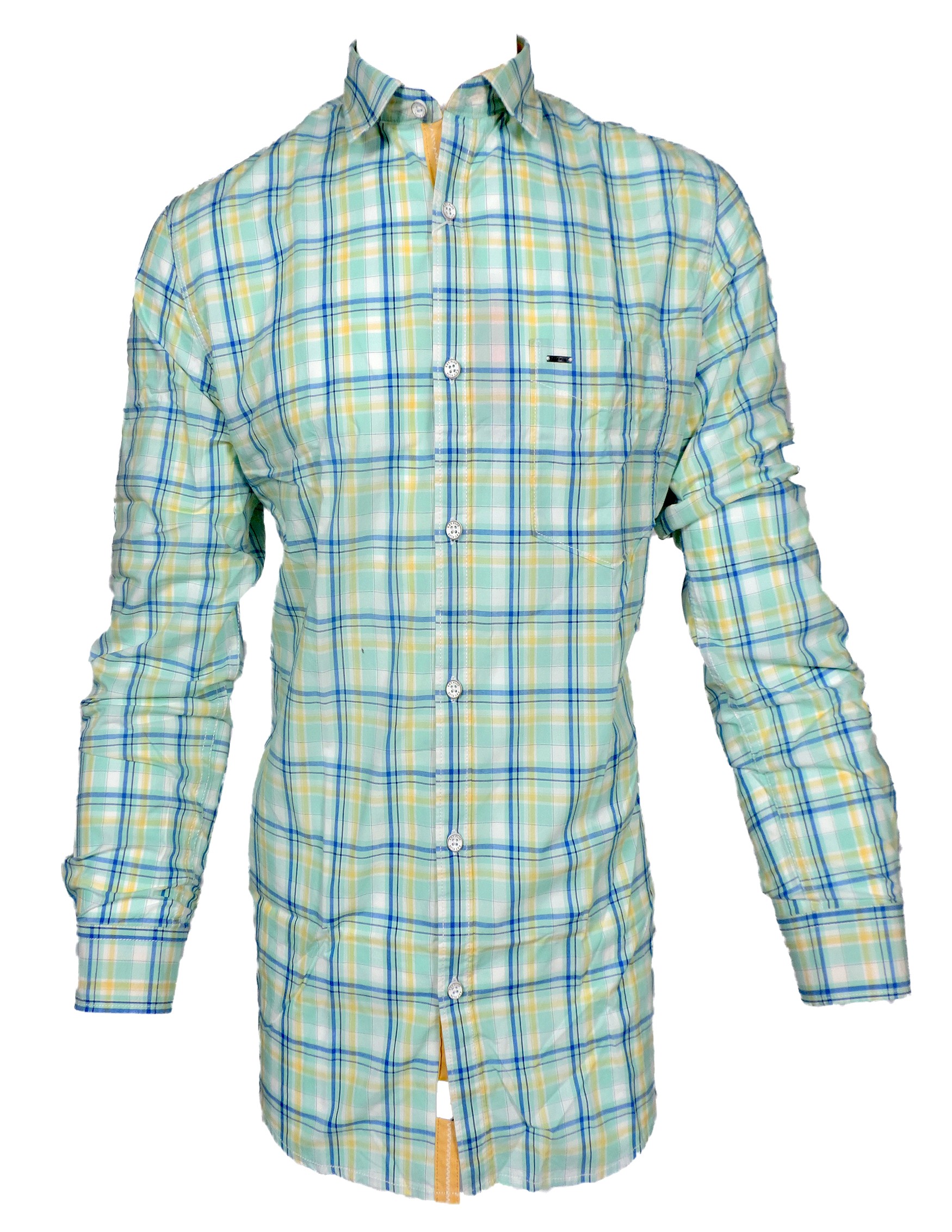KEY PLUS LIGHT BLUE CHECK SHIRT