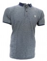 ZOCK DARK GREY PATTERN POLO T SHIRT