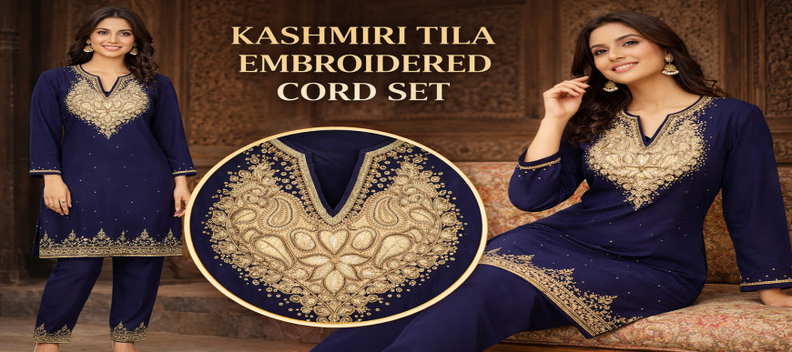 KASHMIRI TILA EMBRIODERED CORDDET